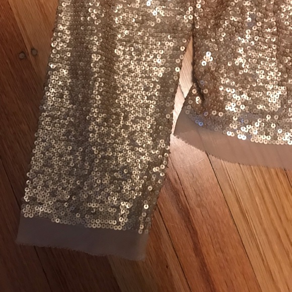 BEBE Gold Sequin light weight sweater - Picture 5 of 7
